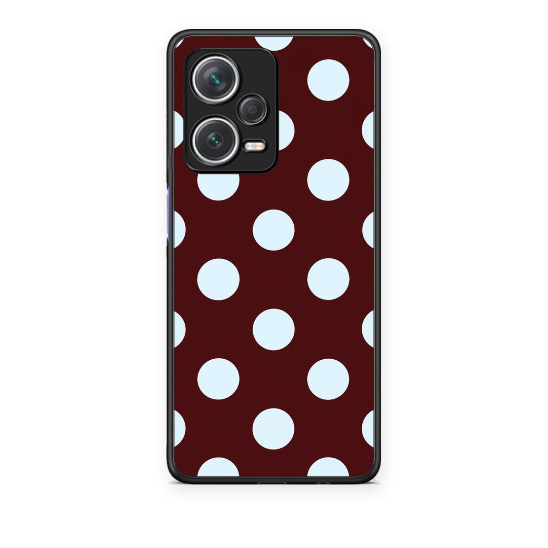Θήκη Xiaomi Redmi Note 12 Pro+ / 12 Pro Discovery Pale Blue Large Polka Dots on Burgundy από τη Smartfits με σχέδιο στο πίσω μέρος και μαύρο περίβλημα | Xiaomi Redmi Note 12 Pro+ / 12 Pro Discovery Pale Blue Large Polka Dots on Burgundy case with colorful back and black bezels