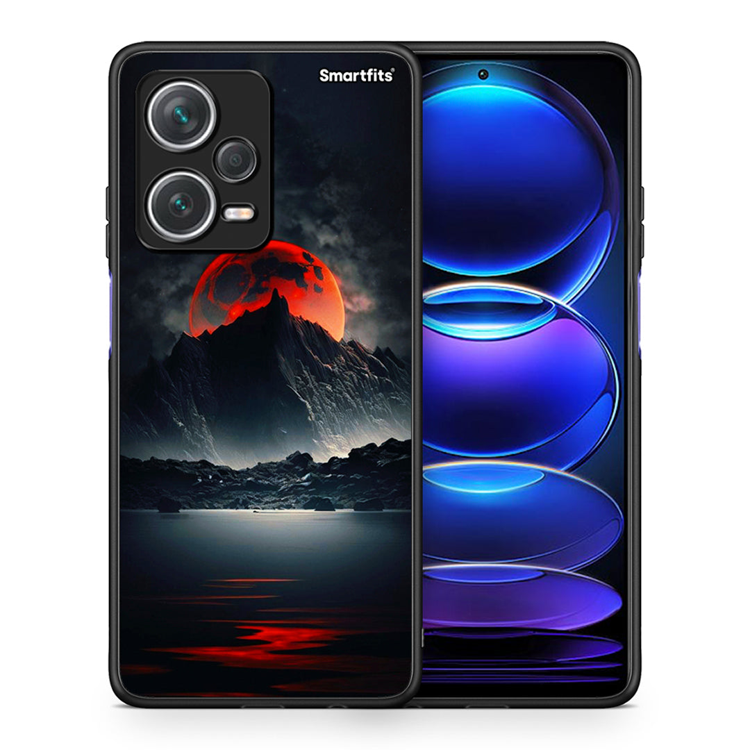 Θήκη Xiaomi Redmi Note 12 Pro+ / 12 Pro Discovery Red Full Moon από τη Smartfits με σχέδιο στο πίσω μέρος και μαύρο περίβλημα | Xiaomi Redmi Note 12 Pro+ / 12 Pro Discovery Red Full Moon case with colorful back and black bezels