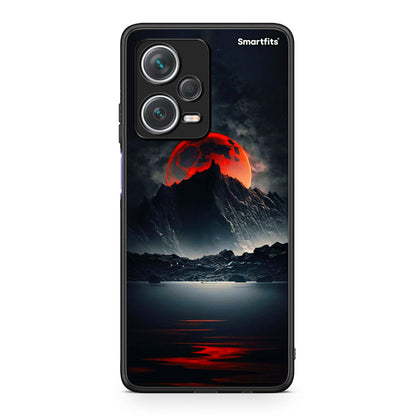 Xiaomi Redmi Note 12 Pro+ / 12 Pro Discovery Red Full Moon θήκη από τη Smartfits με σχέδιο στο πίσω μέρος και μαύρο περίβλημα | Smartphone case with colorful back and black bezels by Smartfits