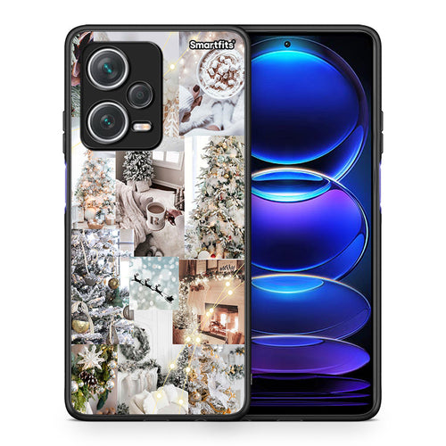 Θήκη Xiaomi Redmi Note 12 Pro+ / 12 Pro Discovery White Christmas από τη Smartfits με σχέδιο στο πίσω μέρος και μαύρο περίβλημα | Xiaomi Redmi Note 12 Pro+ / 12 Pro Discovery White Christmas case with colorful back and black bezels