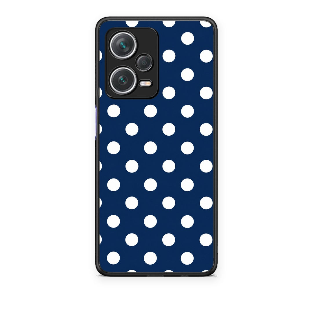 Θήκη Xiaomi Redmi Note 12 Pro+ / 12 Pro Discovery White Large Polka Dots on Navy από τη Smartfits με σχέδιο στο πίσω μέρος και μαύρο περίβλημα | Xiaomi Redmi Note 12 Pro+ / 12 Pro Discovery White Large Polka Dots on Navy case with colorful back and black bezels
