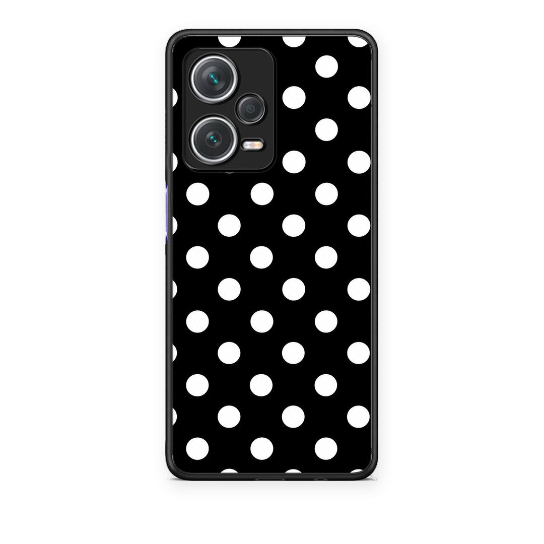 Θήκη Xiaomi Redmi Note 12 Pro+ / 12 Pro Discovery White Polka Dots on Black από τη Smartfits με σχέδιο στο πίσω μέρος και μαύρο περίβλημα | Xiaomi Redmi Note 12 Pro+ / 12 Pro Discovery White Polka Dots on Black case with colorful back and black bezels
