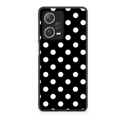 Θήκη Xiaomi Redmi Note 12 Pro+ / 12 Pro Discovery White Polka Dots on Black από τη Smartfits με σχέδιο στο πίσω μέρος και μαύρο περίβλημα | Xiaomi Redmi Note 12 Pro+ / 12 Pro Discovery White Polka Dots on Black case with colorful back and black bezels