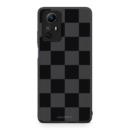 Θήκη Xiaomi Redmi Note 12S Black and Charcoal Striped Checks από τη Smartfits με σχέδιο στο πίσω μέρος και μαύρο περίβλημα | Xiaomi Redmi Note 12S Black and Charcoal Striped Checks case with colorful back and black bezels