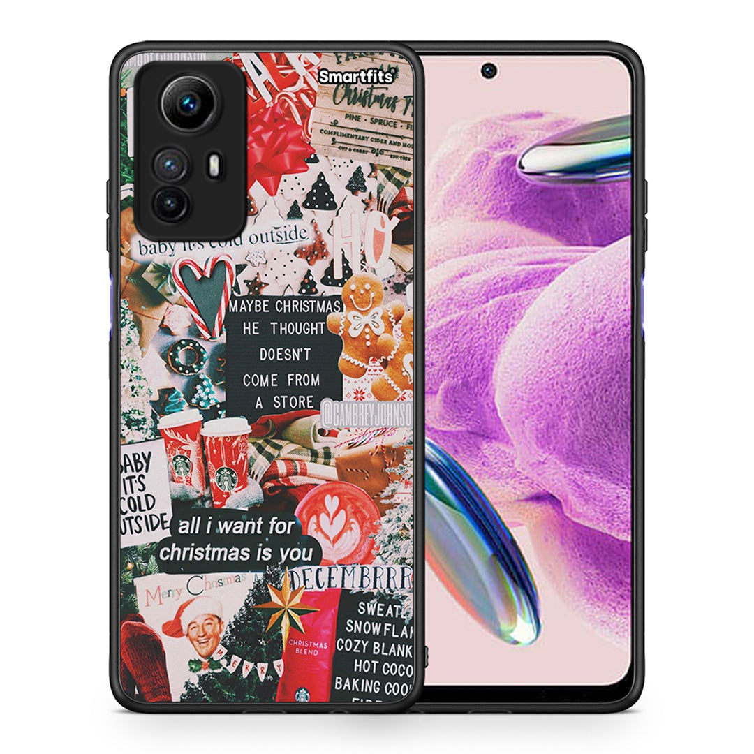Θήκη Xiaomi Redmi Note 12S / Redmi K60 Pro Christmas Happiness από τη Smartfits με σχέδιο στο πίσω μέρος και μαύρο περίβλημα | Xiaomi Redmi Note 12S / Redmi K60 Pro Christmas Happiness Case with Colorful Back and Black Bezels