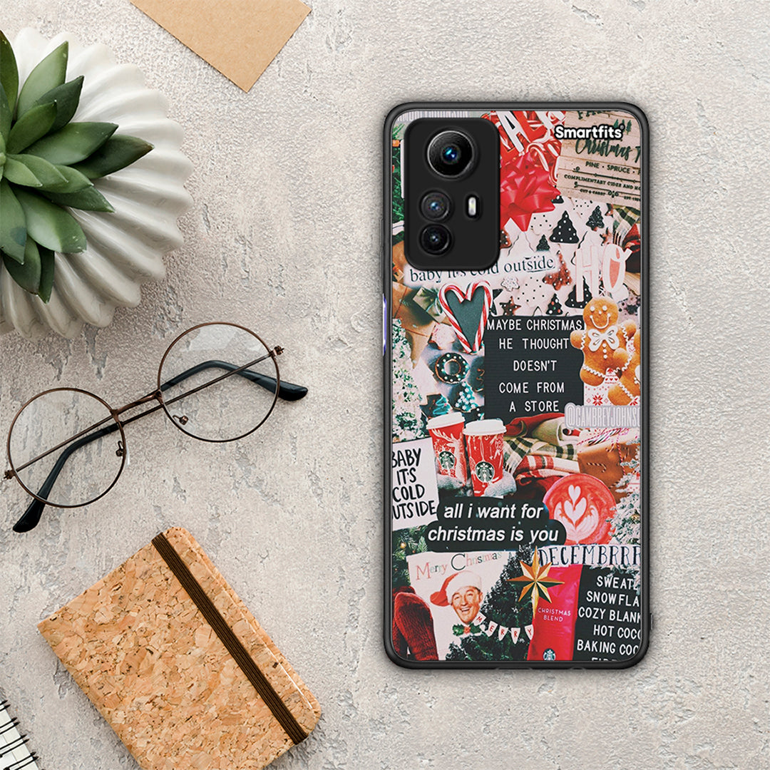 Θήκη Xiaomi Redmi Note 12S / Redmi K60 Pro Christmas Happiness από τη Smartfits με σχέδιο στο πίσω μέρος και μαύρο περίβλημα | Xiaomi Redmi Note 12S / Redmi K60 Pro Christmas Happiness Case with Colorful Back and Black Bezels
