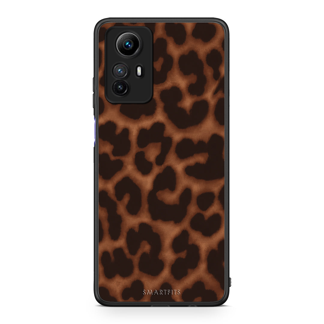 Θήκη Xiaomi Redmi Note 12S Leopard Print Dark Brown από τη Smartfits με σχέδιο στο πίσω μέρος και μαύρο περίβλημα | Xiaomi Redmi Note 12S Leopard Print Dark Brown case with colorful back and black bezels