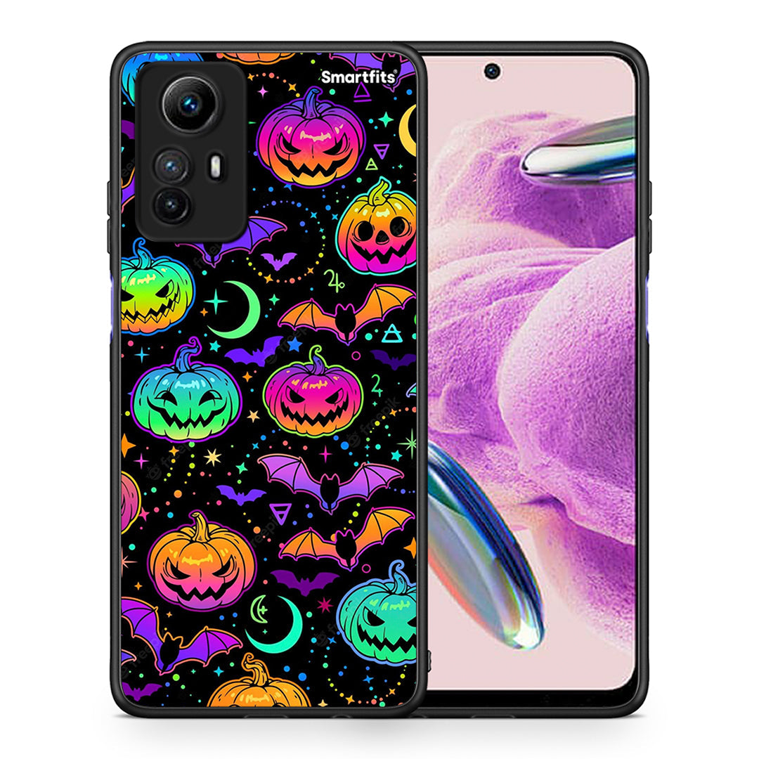 Θήκη Xiaomi Redmi Note 12S / Redmi K60 Pro Neon Halloween από τη Smartfits με σχέδιο στο πίσω μέρος και μαύρο περίβλημα | Xiaomi Redmi Note 12S / Redmi K60 Pro Neon Halloween Case with Colorful Back and Black Bezels