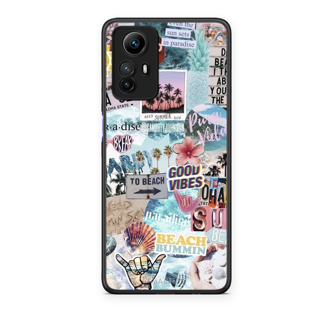 Θήκη Xiaomi Redmi Note 12S Summer Vibes από τη Smartfits με σχέδιο στο πίσω μέρος και μαύρο περίβλημα | Xiaomi Redmi Note 12S Summer Vibes case with colorful back and black bezels