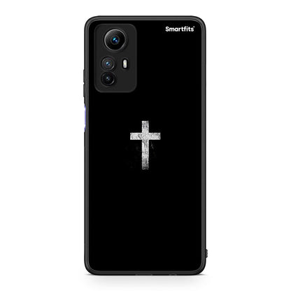 Θήκη Xiaomi Redmi Note 12S / Redmi K60 Pro White Cross από τη Smartfits με σχέδιο στο πίσω μέρος και μαύρο περίβλημα | Xiaomi Redmi Note 12S / Redmi K60 Pro White Cross Case with Colorful Back and Black Bezels