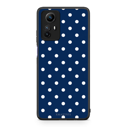 Θήκη Xiaomi Redmi Note 12S White Small Polka Dots on Navy από τη Smartfits με σχέδιο στο πίσω μέρος και μαύρο περίβλημα | Xiaomi Redmi Note 12S White Small Polka Dots on Navy case with colorful back and black bezels