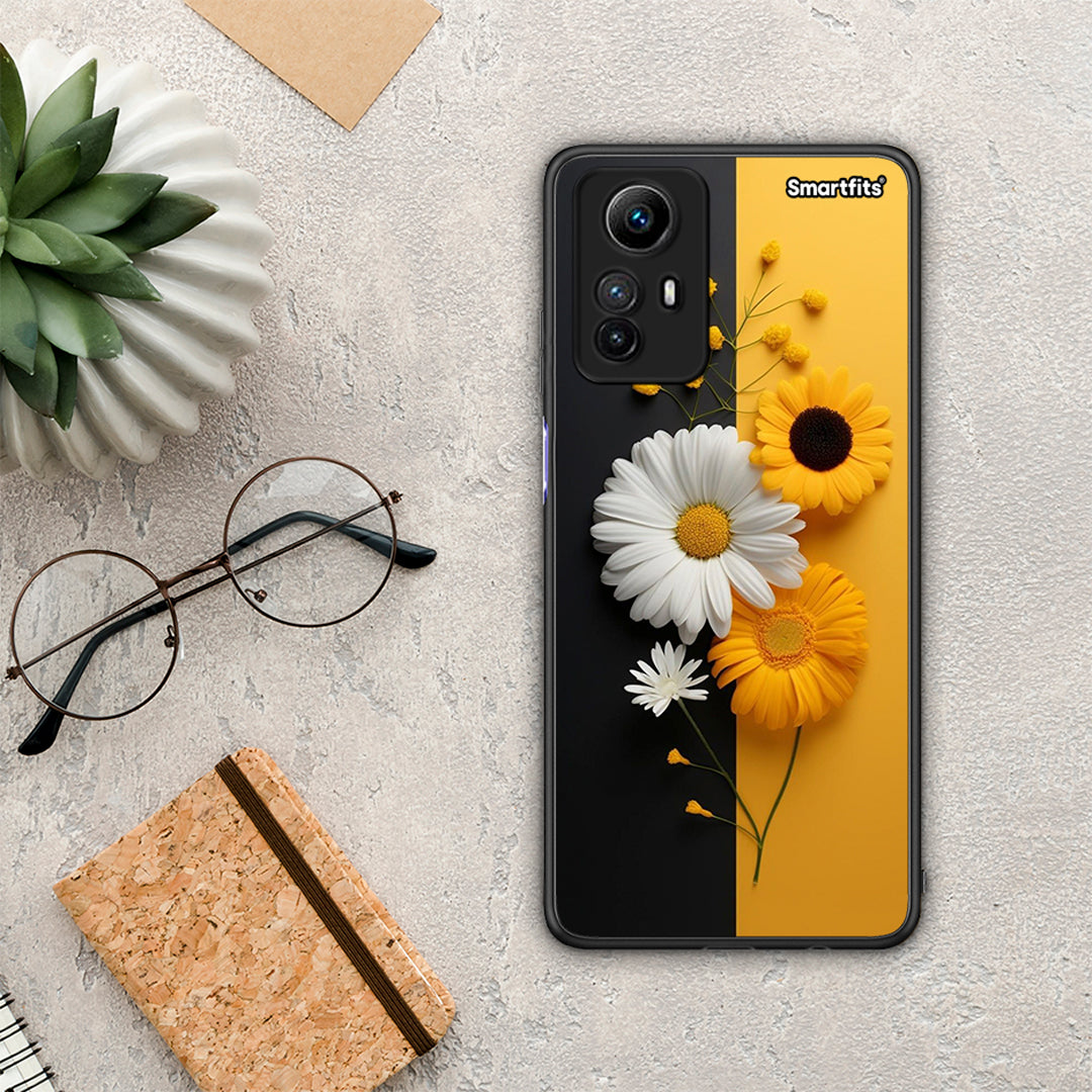 Θήκη Xiaomi Redmi Note 12S / Redmi K60 Pro Yellow Daisies από τη Smartfits με σχέδιο στο πίσω μέρος και μαύρο περίβλημα | Xiaomi Redmi Note 12S / Redmi K60 Pro Yellow Daisies Case with Colorful Back and Black Bezels