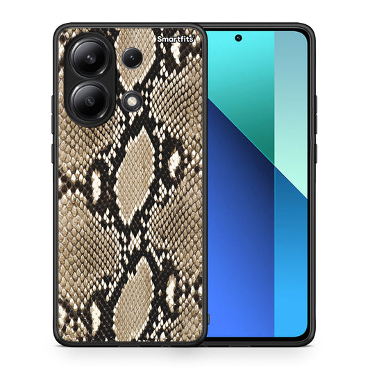 Θήκη Xiaomi Redmi Note 13 4G Fashion Snake Animal από τη Smartfits με σχέδιο στο πίσω μέρος και μαύρο περίβλημα | Xiaomi Redmi Note 13 4G Fashion Snake Animal case with colorful back and black bezels