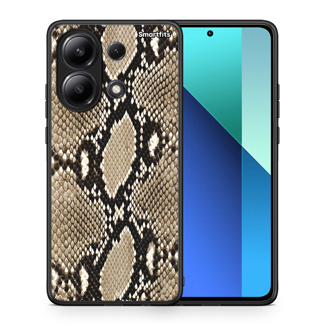 Θήκη Xiaomi Redmi Note 13 4G Fashion Snake Animal από τη Smartfits με σχέδιο στο πίσω μέρος και μαύρο περίβλημα | Xiaomi Redmi Note 13 4G Fashion Snake Animal case with colorful back and black bezels