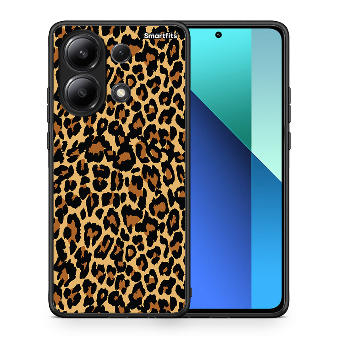 Θήκη Xiaomi Redmi Note 13 4G Leopard Animal από τη Smartfits με σχέδιο στο πίσω μέρος και μαύρο περίβλημα | Xiaomi Redmi Note 13 4G Leopard Animal case with colorful back and black bezels