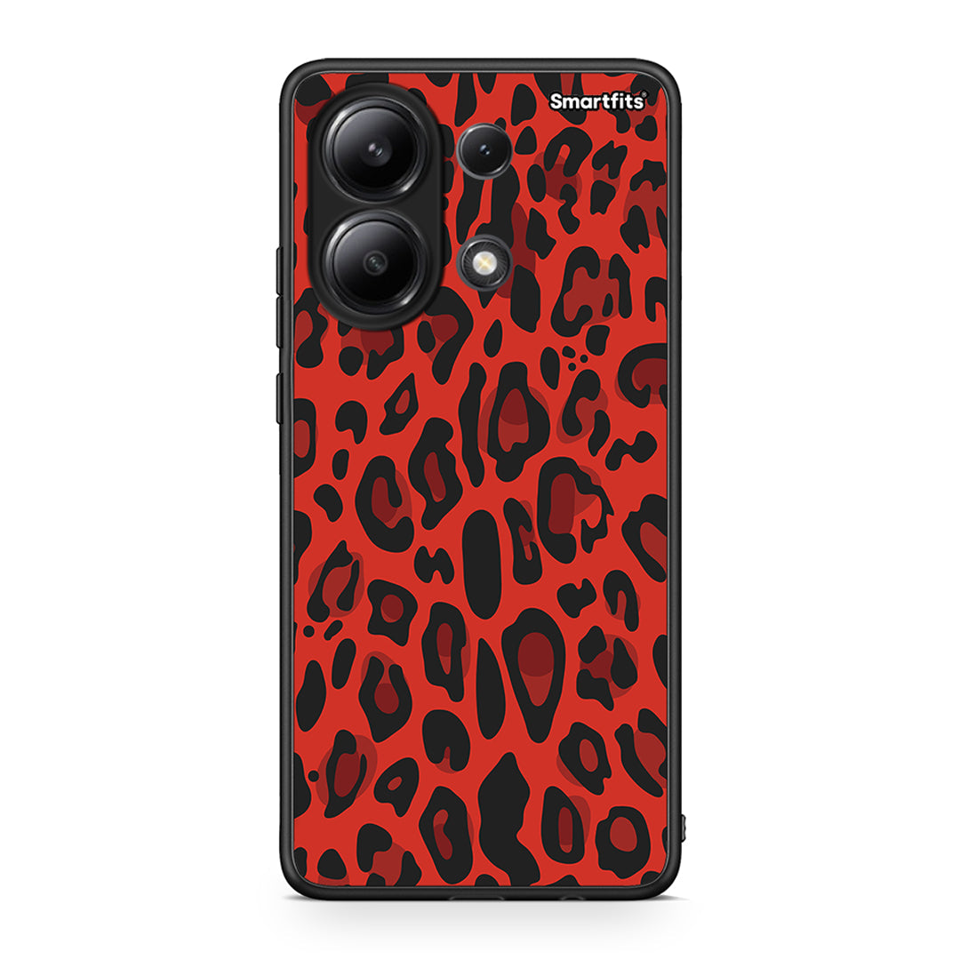 4 - Xiaomi Redmi Note 13 4G Red Leopard Animal case, cover, bumper