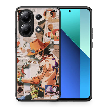 Θήκη Xiaomi Redmi Note 13 4G Anime Collage από τη Smartfits με σχέδιο στο πίσω μέρος και μαύρο περίβλημα | Xiaomi Redmi Note 13 4G Anime Collage case with colorful back and black bezels