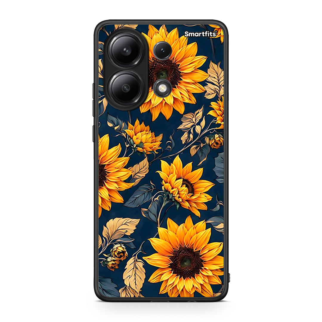 Xiaomi Redmi Note 13 4G Autumn Sunflowers Θήκη από τη Smartfits με σχέδιο στο πίσω μέρος και μαύρο περίβλημα | Smartphone case with colorful back and black bezels by Smartfits