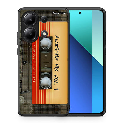 Θήκη Xiaomi Redmi Note 13 4G Awesome Mix από τη Smartfits με σχέδιο στο πίσω μέρος και μαύρο περίβλημα | Xiaomi Redmi Note 13 4G Awesome Mix case with colorful back and black bezels