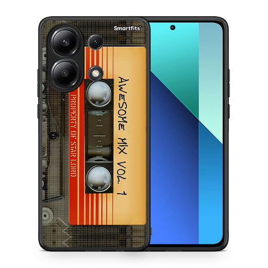 Θήκη Xiaomi Redmi Note 13 4G Awesome Mix από τη Smartfits με σχέδιο στο πίσω μέρος και μαύρο περίβλημα | Xiaomi Redmi Note 13 4G Awesome Mix case with colorful back and black bezels