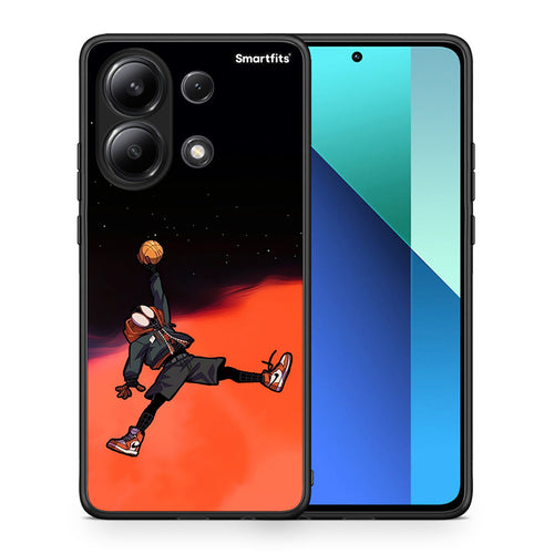 Θήκη Xiaomi Redmi Note 13 4G Basketball Hero από τη Smartfits με σχέδιο στο πίσω μέρος και μαύρο περίβλημα | Xiaomi Redmi Note 13 4G Basketball Hero case with colorful back and black bezels