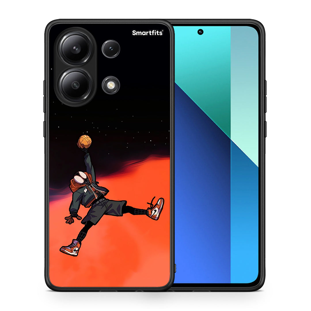 Θήκη Xiaomi Redmi Note 13 4G Basketball Hero από τη Smartfits με σχέδιο στο πίσω μέρος και μαύρο περίβλημα | Xiaomi Redmi Note 13 4G Basketball Hero case with colorful back and black bezels