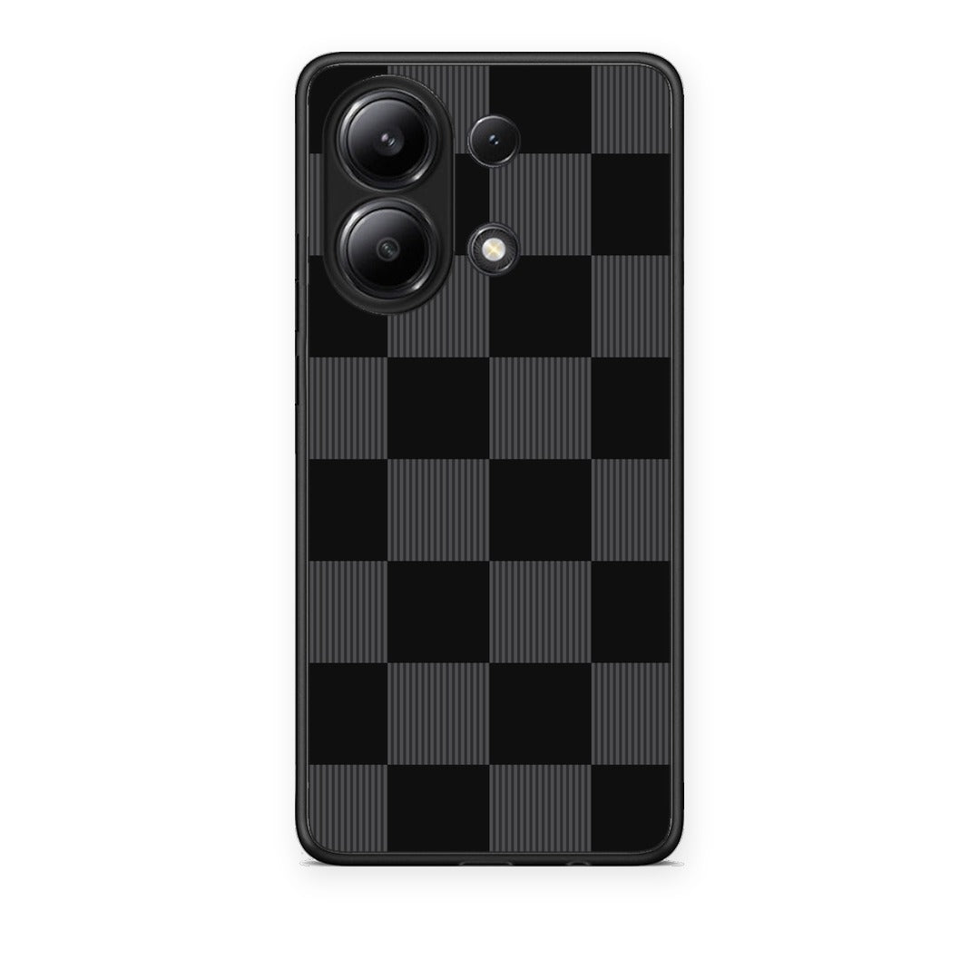 Θήκη Xiaomi Redmi Note 13 4G Black and Charcoal Striped Checks από τη Smartfits με σχέδιο στο πίσω μέρος και μαύρο περίβλημα | Xiaomi Redmi Note 13 4G Black and Charcoal Striped Checks case with colorful back and black bezels