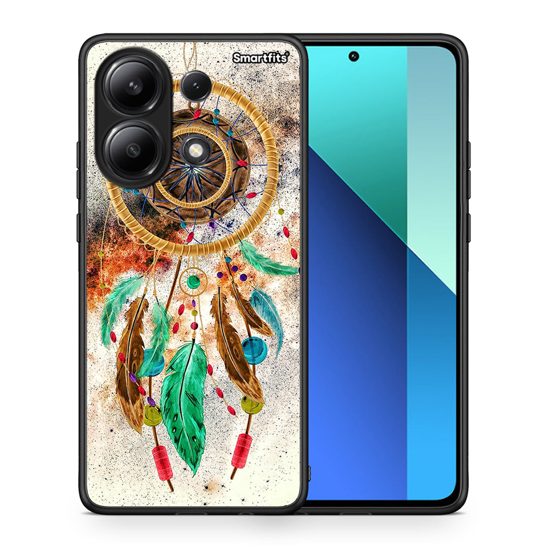 Θήκη Xiaomi Redmi Note 13 4G DreamCatcher Boho από τη Smartfits με σχέδιο στο πίσω μέρος και μαύρο περίβλημα | Xiaomi Redmi Note 13 4G DreamCatcher Boho case with colorful back and black bezels