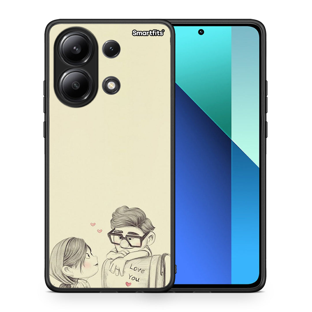 Θήκη Xiaomi Redmi Note 13 4G Carl And Ellie από τη Smartfits με σχέδιο στο πίσω μέρος και μαύρο περίβλημα | Xiaomi Redmi Note 13 4G Carl And Ellie case with colorful back and black bezels