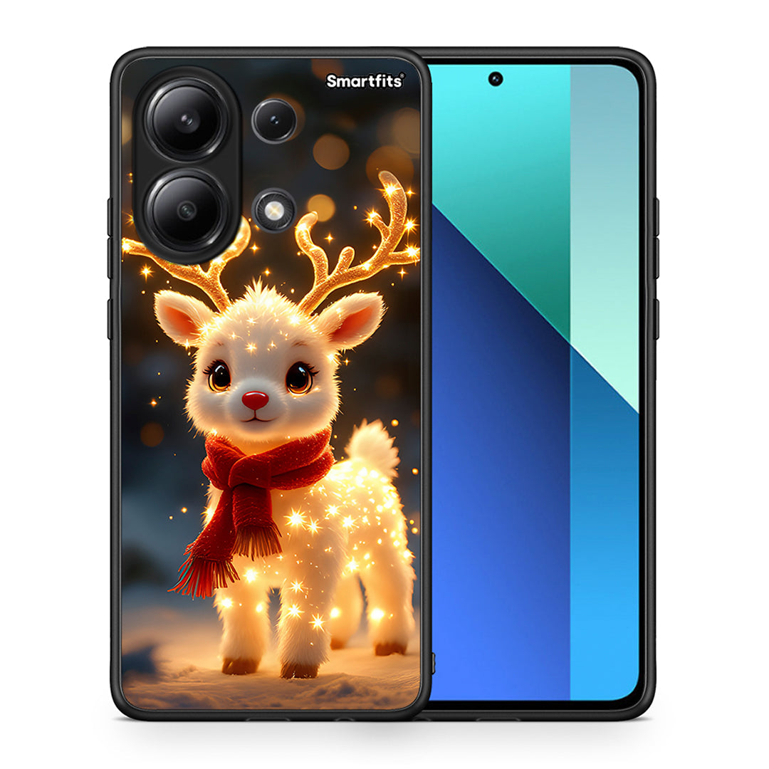 Θήκη Xiaomi Redmi Note 13 4G Christmas Cutie από τη Smartfits με σχέδιο στο πίσω μέρος και μαύρο περίβλημα | Xiaomi Redmi Note 13 4G Christmas Cutie case with colorful back and black bezels