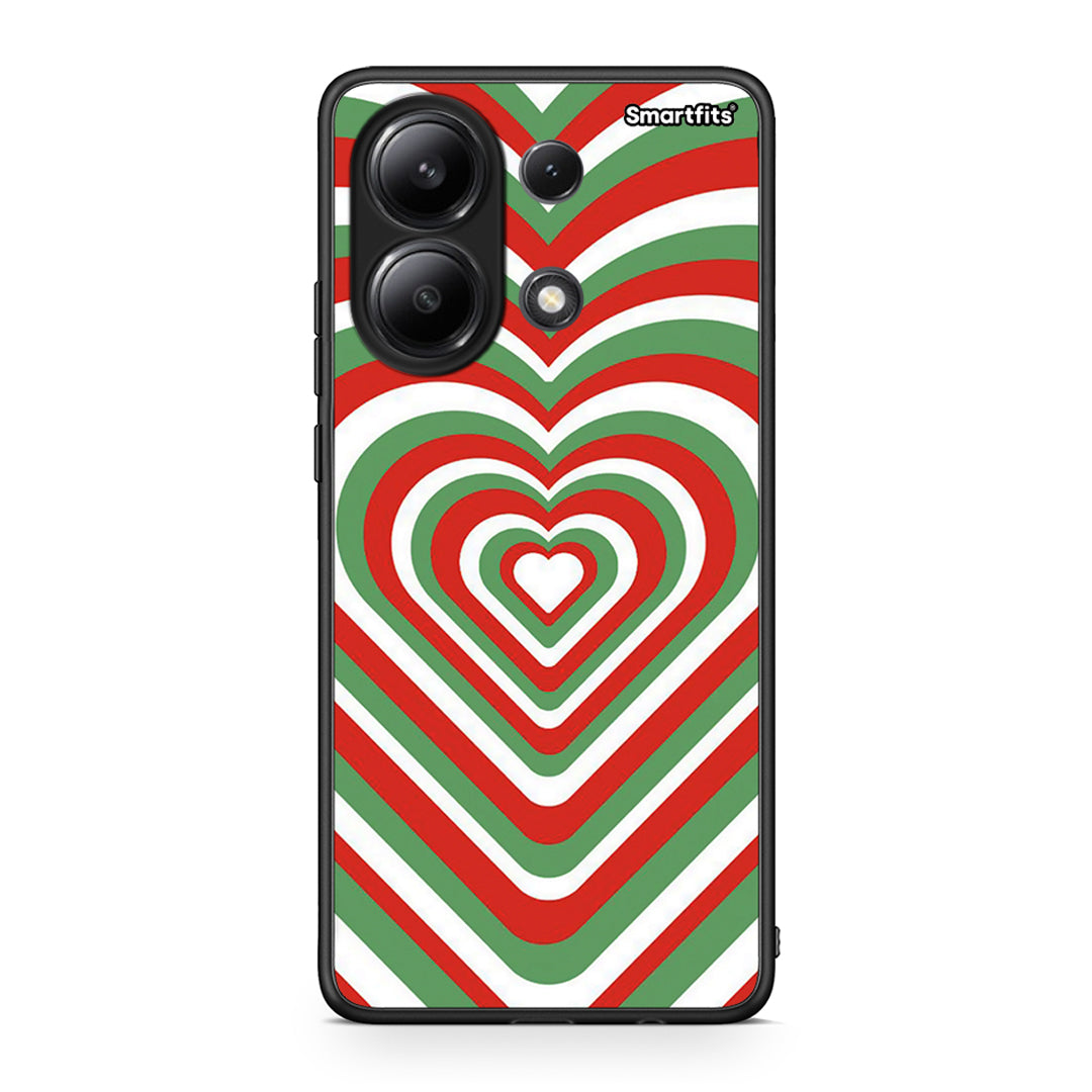 Xiaomi Redmi Note 13 4G Christmas Hearts θήκη από τη Smartfits με σχέδιο στο πίσω μέρος και μαύρο περίβλημα | Smartphone case with colorful back and black bezels by Smartfits