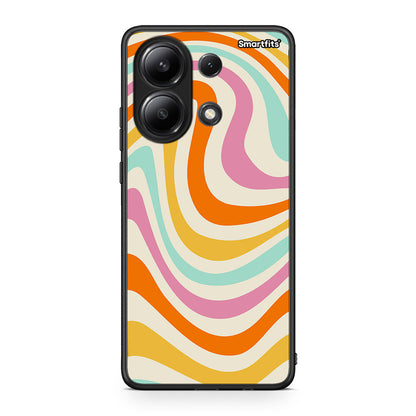Xiaomi Redmi Note 13 4G Colourful Waves θήκη από τη Smartfits με σχέδιο στο πίσω μέρος και μαύρο περίβλημα | Smartphone case with colorful back and black bezels by Smartfits