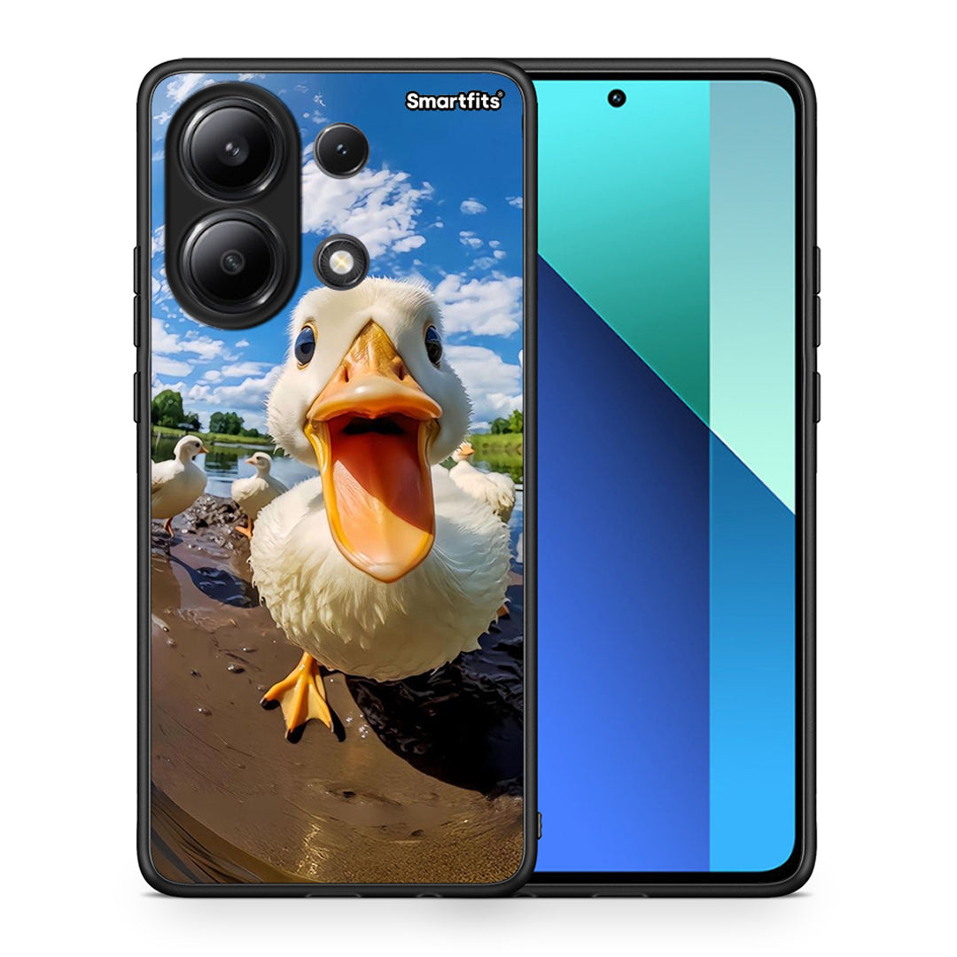 Θήκη Xiaomi Redmi Note 13 4G Duck Face από τη Smartfits με σχέδιο στο πίσω μέρος και μαύρο περίβλημα | Xiaomi Redmi Note 13 4G Duck Face case with colorful back and black bezels