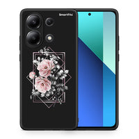 Thumbnail for Θήκη Xiaomi Redmi Note 13 4G Frame Flower από τη Smartfits με σχέδιο στο πίσω μέρος και μαύρο περίβλημα | Xiaomi Redmi Note 13 4G Frame Flower case with colorful back and black bezels