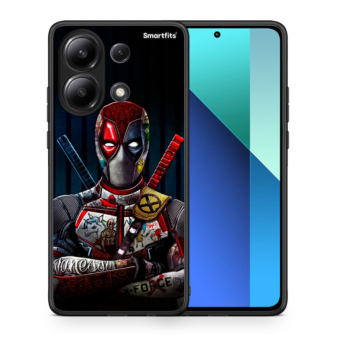 Θήκη Xiaomi Redmi Note 13 4G Funny Guy από τη Smartfits με σχέδιο στο πίσω μέρος και μαύρο περίβλημα | Xiaomi Redmi Note 13 4G Funny Guy case with colorful back and black bezels