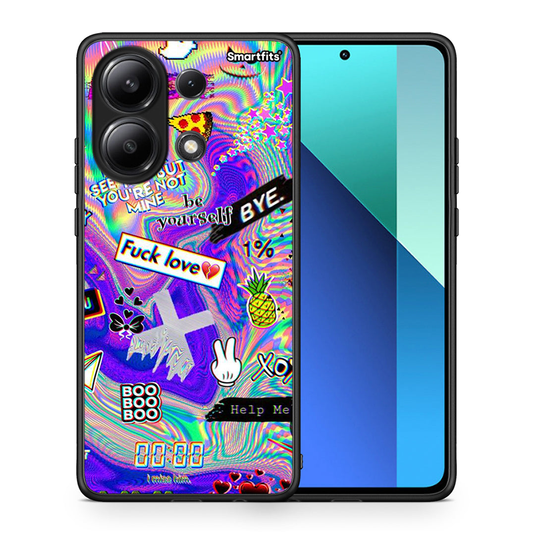 Θήκη Xiaomi Redmi Note 13 4G Game Over από τη Smartfits με σχέδιο στο πίσω μέρος και μαύρο περίβλημα | Xiaomi Redmi Note 13 4G Game Over case with colorful back and black bezels