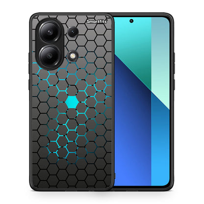 Θήκη Xiaomi Redmi Note 13 4G Hexagonal Geometric από τη Smartfits με σχέδιο στο πίσω μέρος και μαύρο περίβλημα | Xiaomi Redmi Note 13 4G Hexagonal Geometric case with colorful back and black bezels