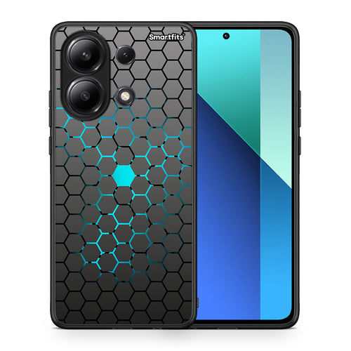 Θήκη Xiaomi Redmi Note 13 4G Hexagonal Geometric από τη Smartfits με σχέδιο στο πίσω μέρος και μαύρο περίβλημα | Xiaomi Redmi Note 13 4G Hexagonal Geometric case with colorful back and black bezels