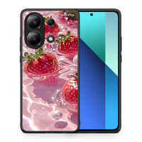 Thumbnail for Θήκη Xiaomi Redmi Note 13 4G Juicy Strawberries από τη Smartfits με σχέδιο στο πίσω μέρος και μαύρο περίβλημα | Xiaomi Redmi Note 13 4G Juicy Strawberries case with colorful back and black bezels