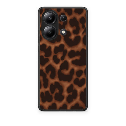 Θήκη Xiaomi Redmi Note 13 4G Leopard Print Dark Brown από τη Smartfits με σχέδιο στο πίσω μέρος και μαύρο περίβλημα | Xiaomi Redmi Note 13 4G Leopard Print Dark Brown case with colorful back and black bezels