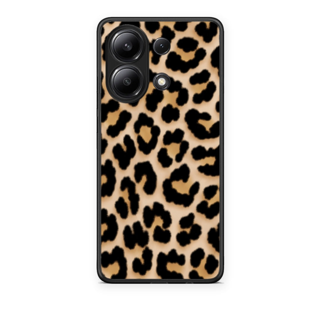 Θήκη Xiaomi Redmi Note 13 4G Leopard Print Tan Small από τη Smartfits με σχέδιο στο πίσω μέρος και μαύρο περίβλημα | Xiaomi Redmi Note 13 4G Leopard Print Tan Small case with colorful back and black bezels