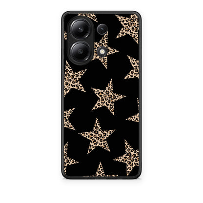 Θήκη Xiaomi Redmi Note 13 4G Leopard Stars on Black από τη Smartfits με σχέδιο στο πίσω μέρος και μαύρο περίβλημα | Xiaomi Redmi Note 13 4G Leopard Stars on Black case with colorful back and black bezels