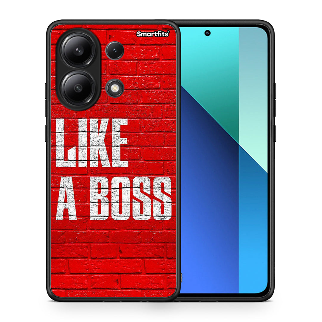 Θήκη Xiaomi Redmi Note 13 4G Like A Boss από τη Smartfits με σχέδιο στο πίσω μέρος και μαύρο περίβλημα | Xiaomi Redmi Note 13 4G Like A Boss case with colorful back and black bezels