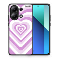 Thumbnail for Θήκη Xiaomi Redmi Note 13 4G Lilac Hearts από τη Smartfits με σχέδιο στο πίσω μέρος και μαύρο περίβλημα | Xiaomi Redmi Note 13 4G Lilac Hearts case with colorful back and black bezels