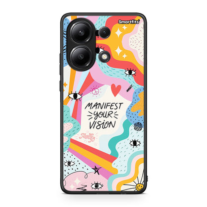 Xiaomi Redmi Note 13 4G Manifest Your Vision θήκη από τη Smartfits με σχέδιο στο πίσω μέρος και μαύρο περίβλημα | Smartphone case with colorful back and black bezels by Smartfits