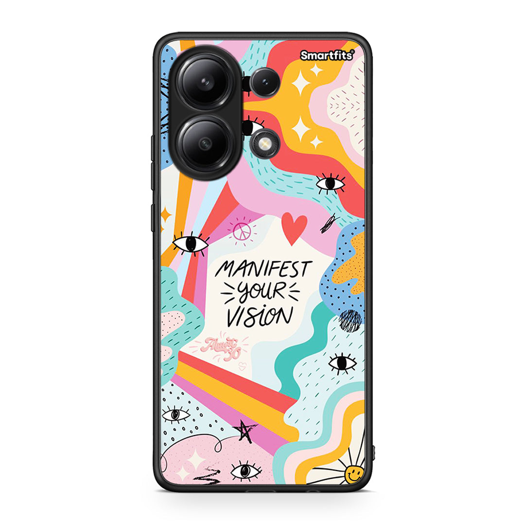 Xiaomi Redmi Note 13 4G Manifest Your Vision θήκη από τη Smartfits με σχέδιο στο πίσω μέρος και μαύρο περίβλημα | Smartphone case with colorful back and black bezels by Smartfits