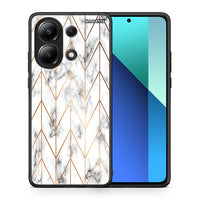 Thumbnail for Θήκη Xiaomi Redmi Note 13 4G Gold Geometric Marble από τη Smartfits με σχέδιο στο πίσω μέρος και μαύρο περίβλημα | Xiaomi Redmi Note 13 4G Gold Geometric Marble case with colorful back and black bezels