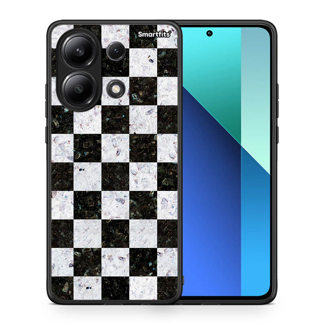 Θήκη Xiaomi Redmi Note 13 4G Square Geometric Marble από τη Smartfits με σχέδιο στο πίσω μέρος και μαύρο περίβλημα | Xiaomi Redmi Note 13 4G Square Geometric Marble case with colorful back and black bezels