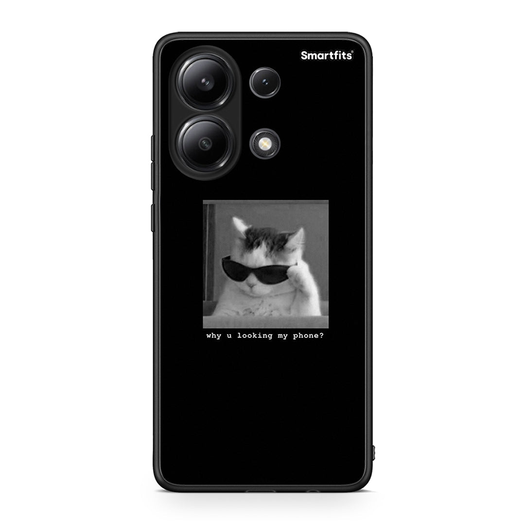 Xiaomi Redmi Note 13 4G Meme Cat θήκη από τη Smartfits με σχέδιο στο πίσω μέρος και μαύρο περίβλημα | Smartphone case with colorful back and black bezels by Smartfits