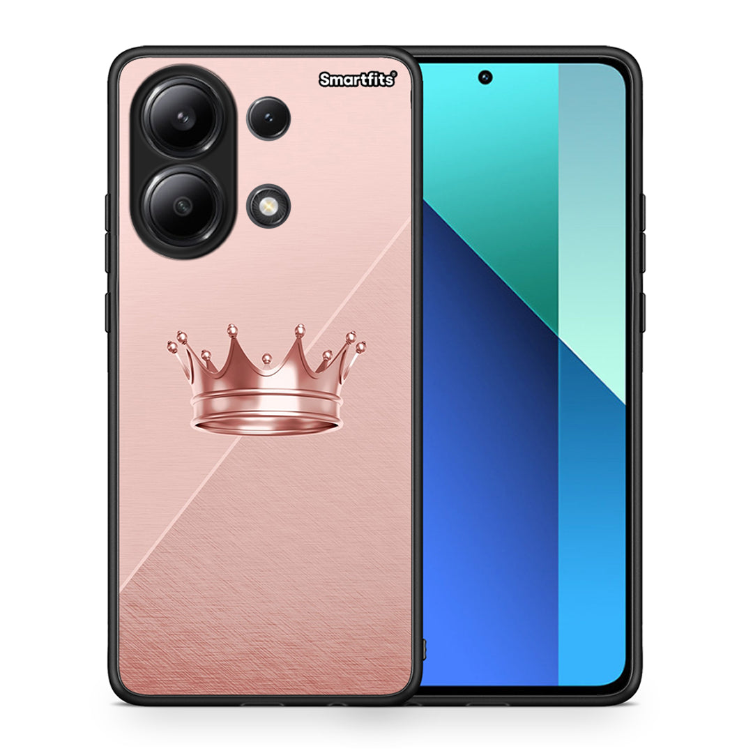 Θήκη Xiaomi Redmi Note 13 4G Crown Minimal από τη Smartfits με σχέδιο στο πίσω μέρος και μαύρο περίβλημα | Xiaomi Redmi Note 13 4G Crown Minimal case with colorful back and black bezels